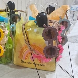 Clear PVC Rainbow Colorful Words Of Affirmation Gift Bags